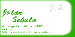 jolan sekula business card